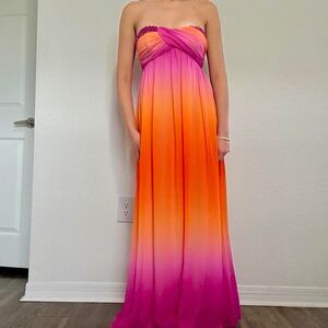 Trixxi 2000s sunset strapless maxi dress